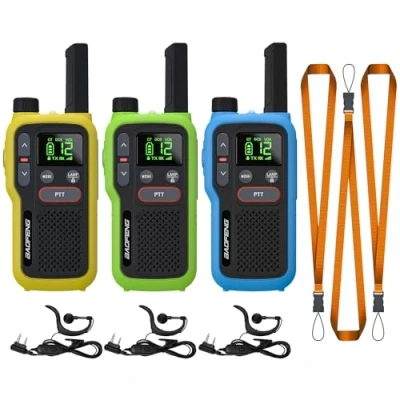 Imagen de BAOFENG GT 18 Walkie Talkie Niños PMR446 Radio sin Licencia, Walky Talky Recargable de Largo Alcance Batería 1500 mAh, PTT Dual, 16 Canales, escaneo, Linterna para Acampar Senderismo, Paquete 3