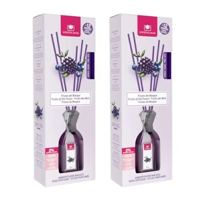 Imagen de CRISTALINAS Pack 2 Ambientador Mikado 100% Puro Larga Duración 12 Semanas 2x90ml 0% Alcohol (Frutos del Bosque, 90ml)