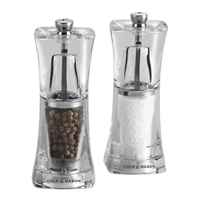 Imagen de Cole &amp; Mason H37408P Crystal Molinillos de Sal y Pimienta, Precision+/Molienda Ajustable, Acrílico, 125mm, Incluye 2 x Molinos