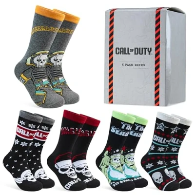 Imagen de Call of Duty Calcetines Transpirables Hasta la Pantorrilla para Hombre, Pack de 5