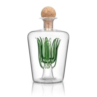 Imagen de Final Touch Decantador de Tequila Agave con tapón Corcho portugués Totalmente Natural, Capacidad para 850 ml Licor