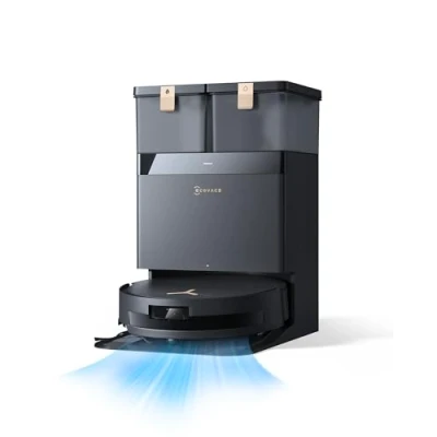 Imagen de ECOVACS DEEBOT T50 MAX Pro Omni Robot Aspirador con función de Limpieza, 18.500 Pa, ZeroTangle 2.0, Limpieza Profunda para alfombras, Cepillo Lateral Extensible y módulo Agua
