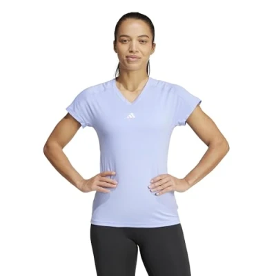 Imagen de adidas Mujer AEROREADY Train Essentials Minimal Branding V Neck tee, Blue Spark, XS