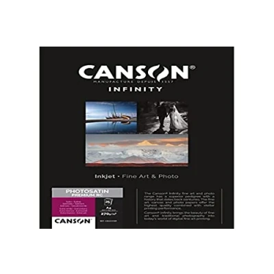Imagen de Canson Infinity Photo Satin Premium RC, Papel fotográfico, Satinado, 270g, Hoja, A4 21x29,7cm, Extra Blanco, 25 Hojas