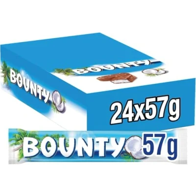 Imagen de Bounty Chocolatina de Coco recubierta con un delicioso Chocolate leche (24 x 57g)