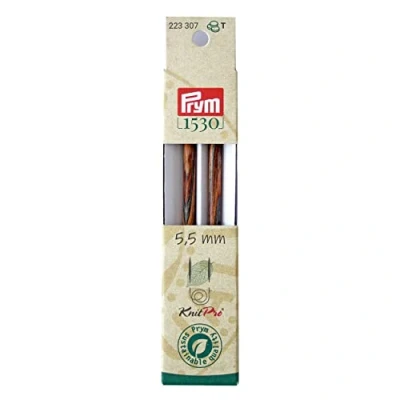 Imagen de Prym Rundstricknadelspitzen Natural Farbig Lang 11,6 cm 5,50 mm Agujas Redondas, Madera, Bambú, 5,5