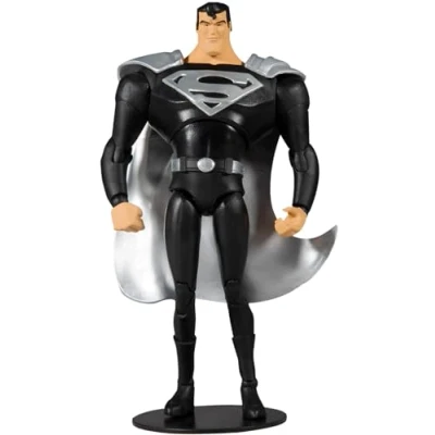 Imagen de McFarlane TM15191 DC Multiverse 7&quot; Animated Superman (Traje Negro) Figura Coleccionable, Multicolor