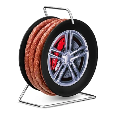 Imagen de WURSTBARON® Bobina de salchicha en diseño diana, 3,5 m delicioso embutido estilo Cracovia, calidad alta y sabor ahumado, regalo divertido, 240 g