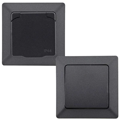 Imagen de MILOS set &quot;Feuchtraum XS&quot;, 2 piezas, antracita, IP44