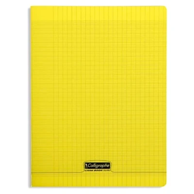 Imagen de Clairefontaine Calligraphe 18194C Un cahier piqué (gamme 8000 de Clairefontaine) 96 pages 24x32 cm 90g grands carreaux, couverture polypro (plastique), Jaune