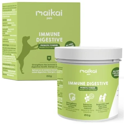 Imagen de MAIKAI Probioticos para Perros y Gatos Sistema Digestivo e Inmunológico Polvos Inmune Digestive 150 g Diarrea Complemento Alimenticio