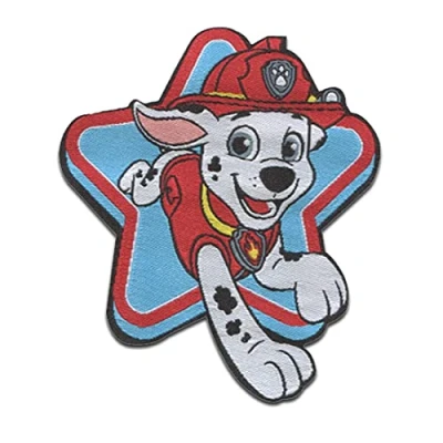 Imagen de Paw Patrol Marshall Parches Termoadhesivos Bordados Aplique Para Ropa, Tamaño: 5,8 x 6,8 cm