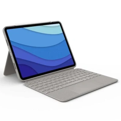 Imagen de Funda con Teclado Logitech Combo Touch, Para iPad Pro 11 (1/2/3/4 gen 2018/20/21/22), Accesos directos, extraíble, Retroiluminación, Arena