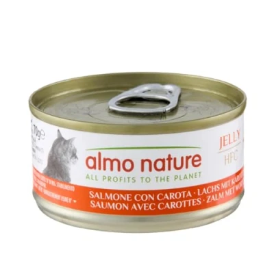 Imagen de almo nature HFC Jelly Comida húmeda para Gatos, salmón con Zanahorias, 24 Unidades (24 x 70 g)