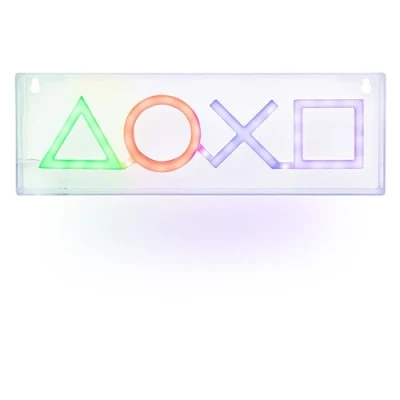 Imagen de PlayStation Icons LED Neon Light Producto oficial, luz decorativa montable en pared o de pie, accesorios para sala juegos gamers