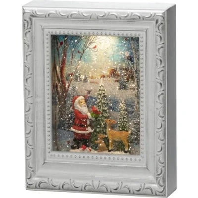 Imagen de Konstsmide Globo de Nieve LED Papá Noel con Animales/Relleno Agua/Decoraciones Navidad para Interiores Pilas/Temporizador/Funciona Pilas: 3 Pilas AA 1,5 V (exc.) o USB (Inc)