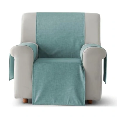 Imagen de GAMUSI Funda Sillon Impermeable Antimanchas Relax reclinable, orejero, Sofa 1 Plaza, Color Agua