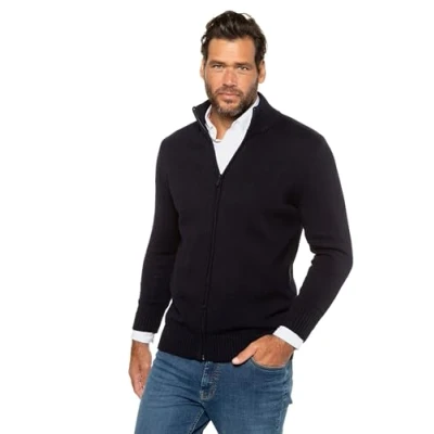 Imagen de JP 1880 Chaqueta de Punto con Cremallera 7 GG Suéter, Azul Oscuro, XL Alto para Hombre