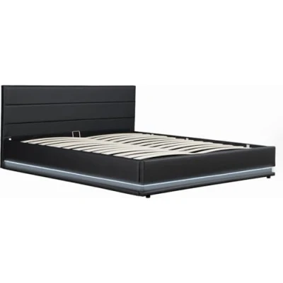 Imagen de Habitat et Jardin Cama con LED Anastasia 160 x 200 cm Negro