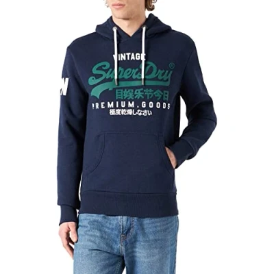 Imagen de Superdry VL NS Hood Sudadera con Capucha, Midnight Blue Grit, Medium para Hombre