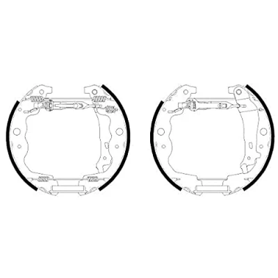 Imagen de HELLA 8DB 355 022 561 Kit frenos, disco de tambor con accesorios, cilindro freno rueda, accionador palanca mano