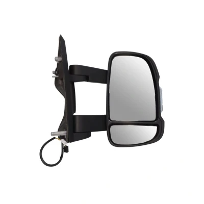 Imagen de espejo retrovisor Spj E 2338 derecha graneado blanco manual convexo, brazo tamaño intermedio para vehíc. con volante a la izquierda