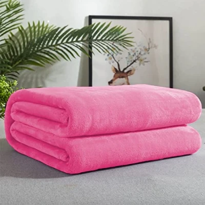 Imagen de GREATOYAR Manta de Franela para Sofá, Cama, Mascotas, Mantas Ligeras, Extra Cálido, Sobrecama, Caliente, Transpirable Invierno, Color Fucsia, 160X220cm