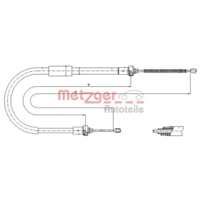 Imagen de METZGER 11.6573 Cable de Freno Mano Atrás derecha 1587/1430 Tambor COFLE