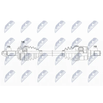 Imagen de NTY NPW KA 374 Árbol de transmisión Eje delantero, izquierda 609 Caja cambios manual