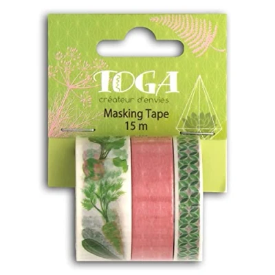 Imagen de DRAEGER PARIS 1886 Oh My Green Juego de 3 Cintas Masking, Washi Tape, Verduras Verde, 500 x 1 0,1 cm, 15