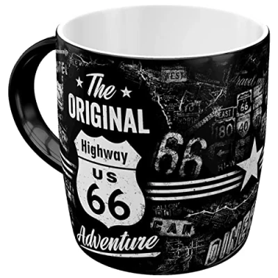 Imagen de Nostalgic Art Taza de café Retro Highway The Original Adventure Idea Regalo para los Fans la Ruta 66, Cerámica, Diseño Vintage, 1 Unidad (Paquete 1)