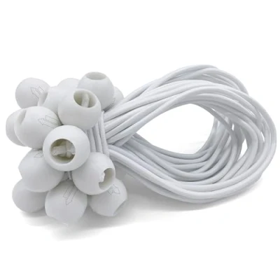 Imagen de Upgrade4cars 25 Tensores Elasticos con Bola Blanco Cuerdas Elásticas de Goma Pequeño para Lonas, Remolques etc.