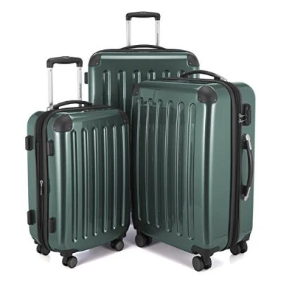 Imagen de HAUPTSTADTKOFFER Alex R2 Juego de 3 maletas, Maletas rígidas, Trolley, Equipaje viaje mate, Set viaje, 4 ruedas dobles (S, M y L), Verde oscuro