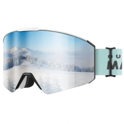 Imagen de OutdoorMaster Falcon gafas de esquí para niños 100% resistentes a los rayos ultravioleta, antiniebla, lentes magnéticas intercambiables