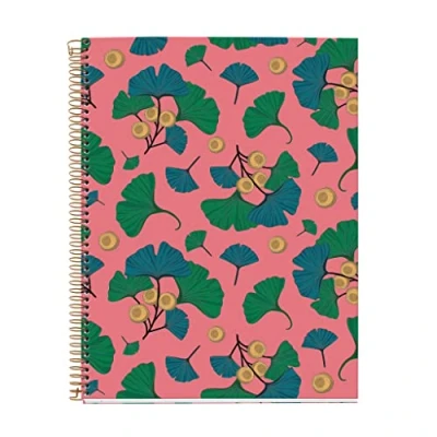 Imagen de Miquelrius Cuaderno A4 , 4 franjas de color Cuadrícula 5x5 mm 120 Hojas 70 g/m² Espiral Colección Pure Ginko Rosa