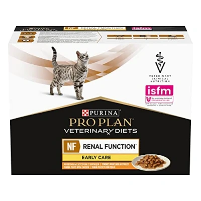 Imagen de PURINA PRO PLAN Veterinary Diets NF renal Function Early Care Pollo Paquete de 4 x 10 85 g Alimento dietético Completo para Gatos Adultos en Bolsa Fresca favorecer la función