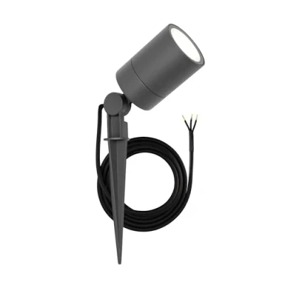 Imagen de Ledvion LED Focos de Punción, Aluminio Antracita, IP65, 5W, casquillo GU10, cable 1 metro, Foco LED, jardín para exteriores
