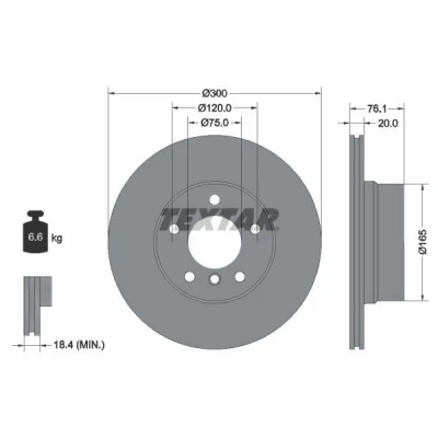 Imagen de TEXTAR PRO 92199503 Disco de freno 300 20 05/06 120 ventilación interna revestido sin perno sujeción rueda, buje rueda BMW: 1 Coupé