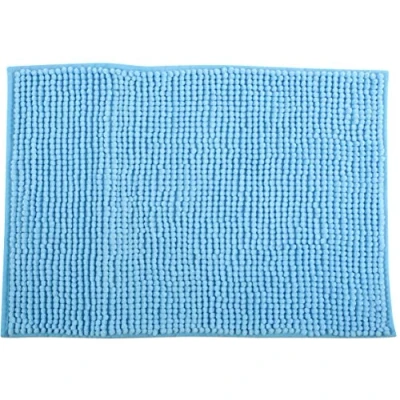 Imagen de MSV Alfombrilla de baño Chenilla Pelo Largo, 50 x 80 cm, Color Azul Pastel