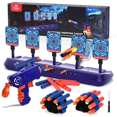 Imagen de Lehoo Castle 5 Diana Nerf, Objetivo Digital Electrónico con Pistola Juguete, Incluye 20 Balas, Muñequeras, Pegatinas, Juguetes Niños, Regalos para Niños