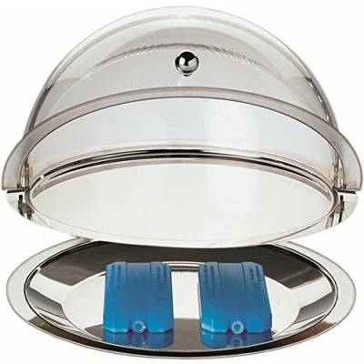 Imagen de APS Thermo Set 5 PZ Circa Diametro 38 cm, Altezza 24 in Acciaio Inox, 1 Roll Top aspirante, kuehlbar 35 cm Inox