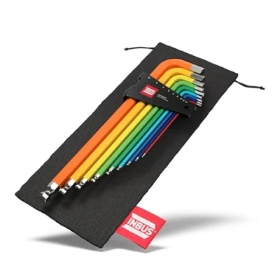 Imagen de INBUS® 70273 Set de llaves hexagonales 9pz, 1.510mm, con ColorGrip multicolor &amp; Cabezal Bola — Made in Germany