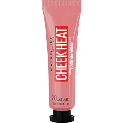 Imagen de Maybelline New York Blush Colorete En Crema Cheek Heat All In 1, 30 Coral Ember, Vanilla, 10 Mililitro