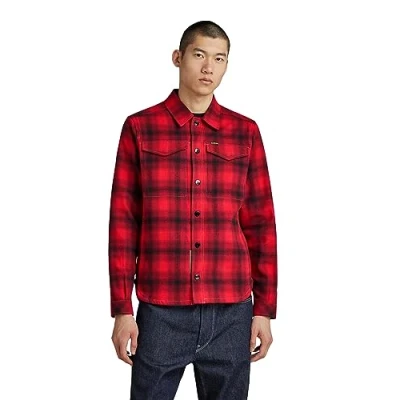 Imagen de G STAR RAW check overshirt, Sobrecamisas para Hombre, Multicolor (dk flame blur D23662 C904 G090), S