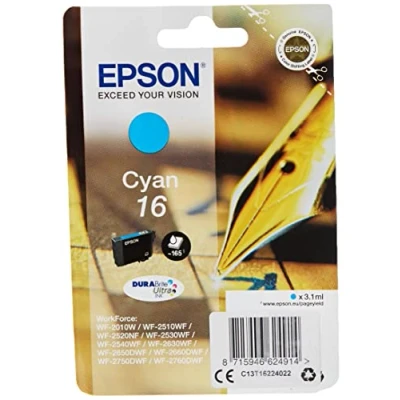 Imagen de Cartucho de tinta Epson 16 Cián para WorkForce WF 2010, 2510, 2520, 2530, 2540,