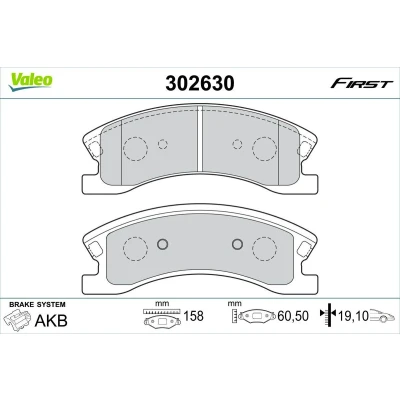 Imagen de VALEO 302630 Juego de pastillas freno Eje delantero excl. contacto avisador desgaste Chapa antichirridos JEEP: GRAND CHEROKEE 2