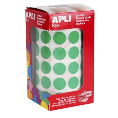 Imagen de APLI Kids 4858 Rollo de gomets redondos 15,0 mm, color verde