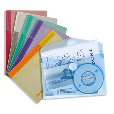 Imagen de Tarifold Es 510289 Pack de 6 Sobres plásticos formato A6, Alta resistencia y cierre por velcro, colores surtidos uds.