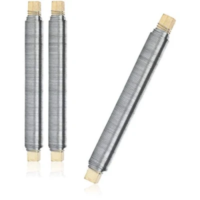 Imagen de com four® 3X Alambre para Envolver Flores Juego de Alambres Atar Galvanizado, Enrollado en un Palo Madera Grosor 0,65 mm, 300 g (Galvanizado 03 Piezas)