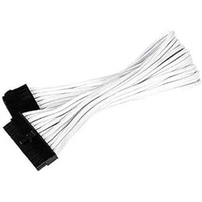 Imagen de SilverStone SST PP07 MBW Cable Extensor enfundado 30cm Placa Base 24pines a 24pines, Blanco